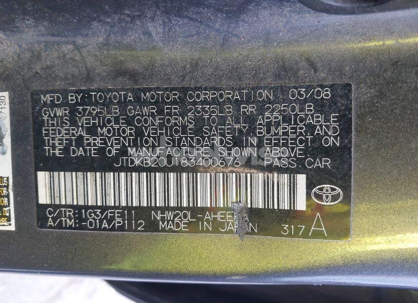 Photo 9 of 2008 Toyota Prius (VIN JTDKB20U183400676)