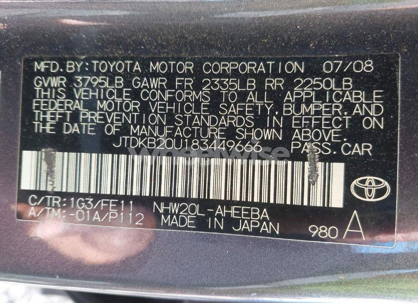 Photo 9 of 2008 Toyota Prius (VIN JTDKB20U183449666)