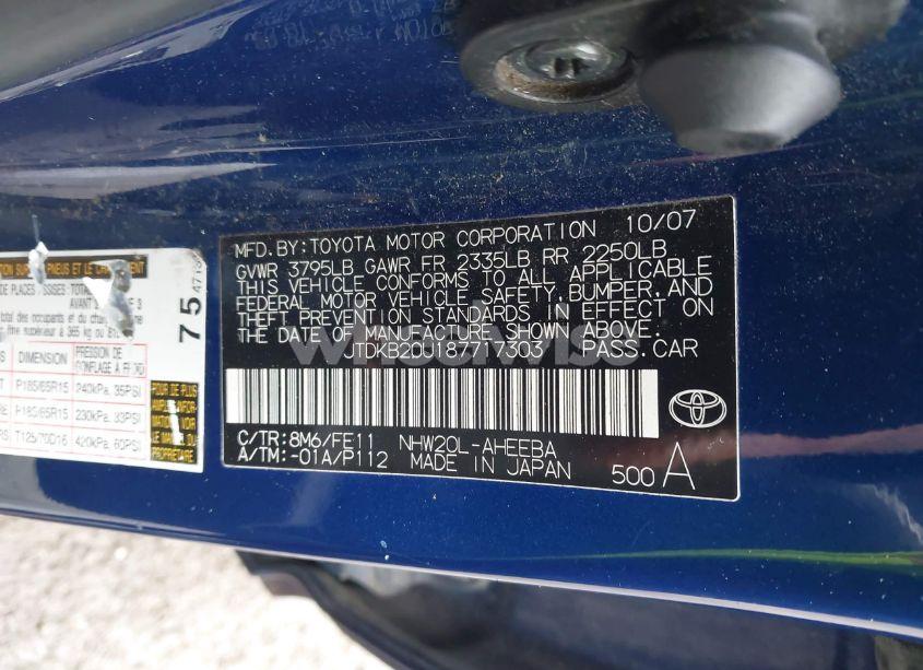 Photo 9 of 2008 Toyota Prius (VIN JTDKB20U187717303)