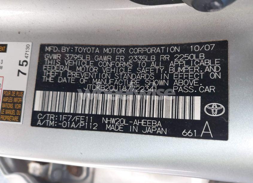 Photo 9 of 2008 Toyota Prius (VIN JTDKB20U187722341)