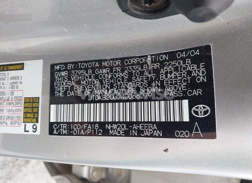 Photo 9 of 2004 Toyota Prius (VIN JTDKB20U240066279)
