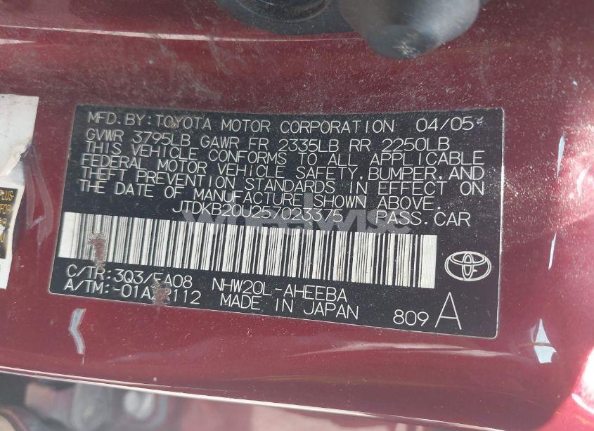 Photo 9 of 2005 Toyota Prius (VIN JTDKB20U257023375)