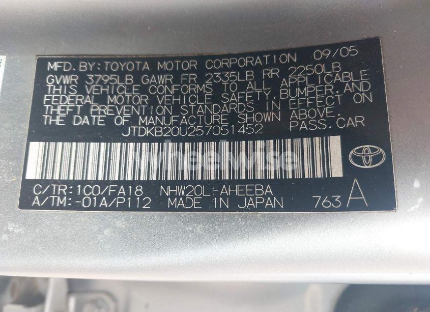 Photo 9 of 2005 Toyota Prius (VIN JTDKB20U257051452)