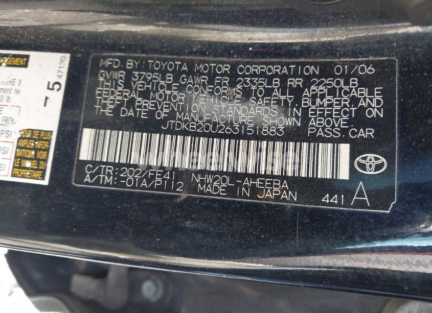 Photo 9 of 2006 Toyota Prius (VIN JTDKB20U263151883)