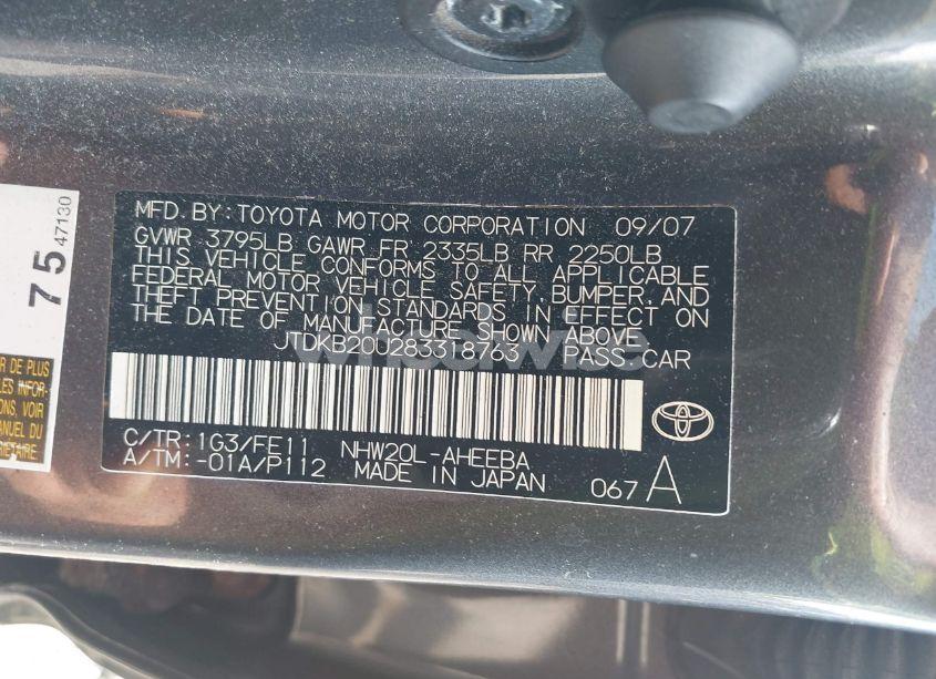 Photo 9 of 2008 Toyota Prius (VIN JTDKB20U283318763)