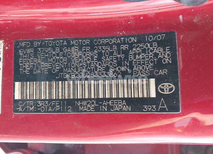 Photo 9 of 2008 Toyota Prius (VIN JTDKB20U283333862)