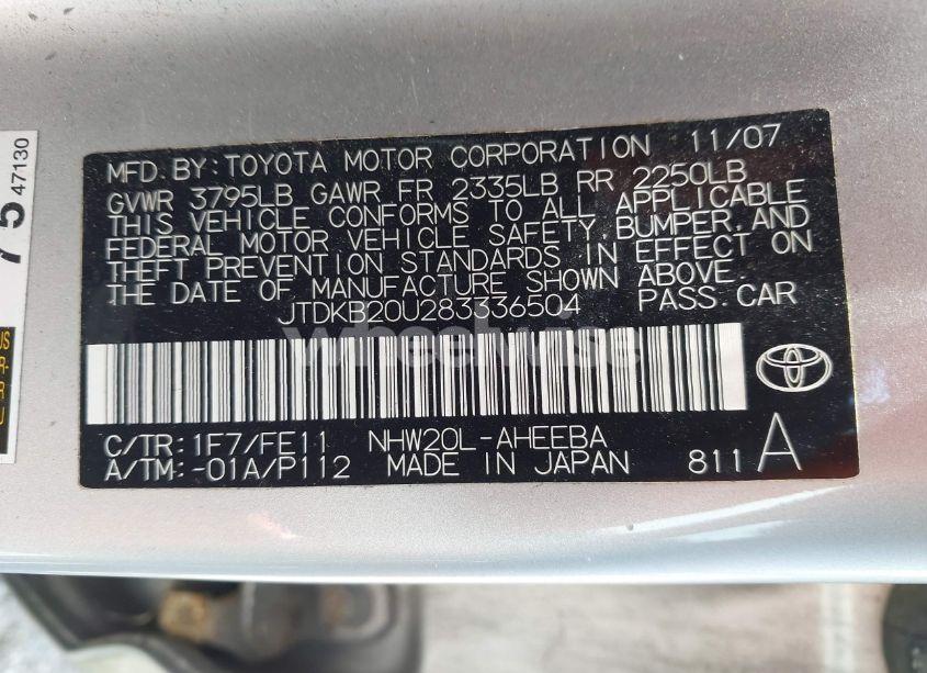 Photo 9 of 2008 Toyota Prius (VIN JTDKB20U283336504)