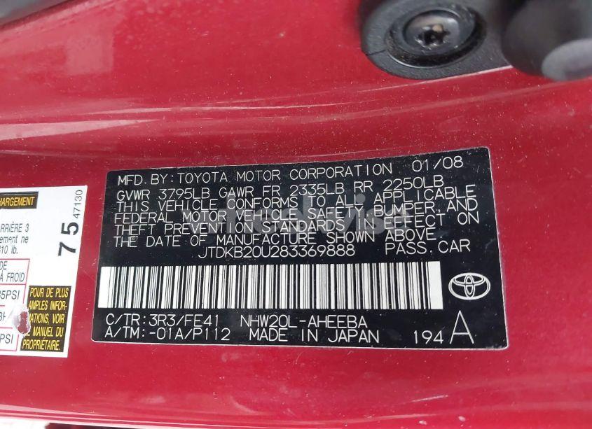 Photo 9 of 2008 Toyota Prius (VIN JTDKB20U283369888)