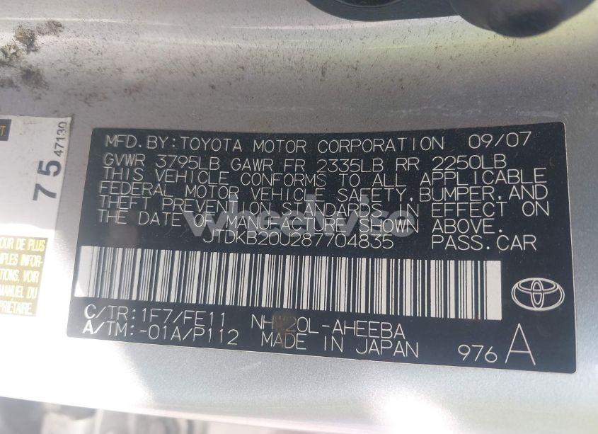 Photo 9 of 2008 Toyota Prius (VIN JTDKB20U287704835)