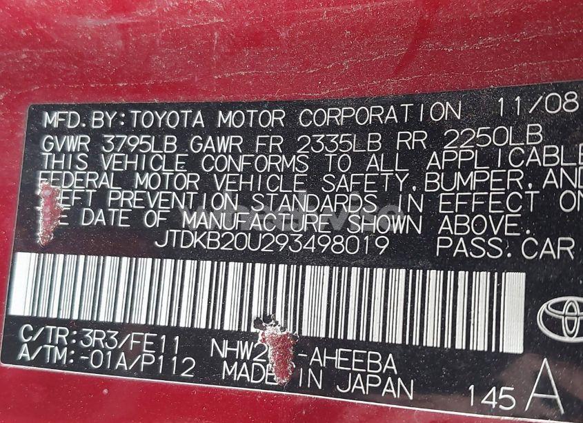 Photo 9 of 2009 Toyota Prius (VIN JTDKB20U293498019)