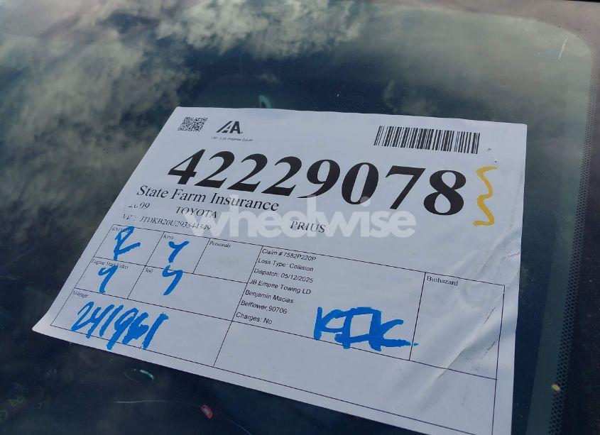 Photo 17 of 2009 Toyota Prius (VIN JTDKB20U293544349)