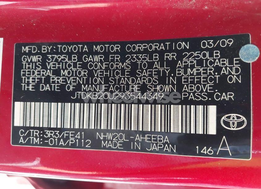 Photo 9 of 2009 Toyota Prius (VIN JTDKB20U293544349)