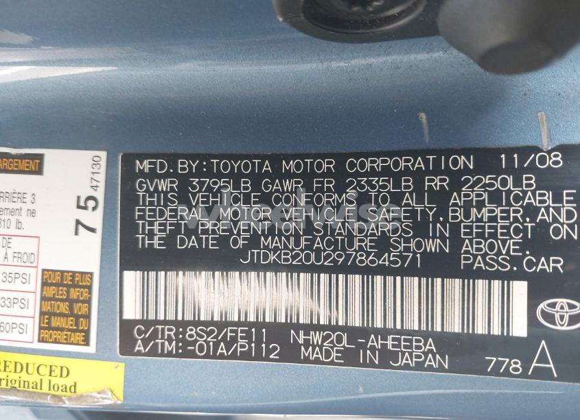 Photo 9 of 2009 Toyota Prius (VIN JTDKB20U297864571)
