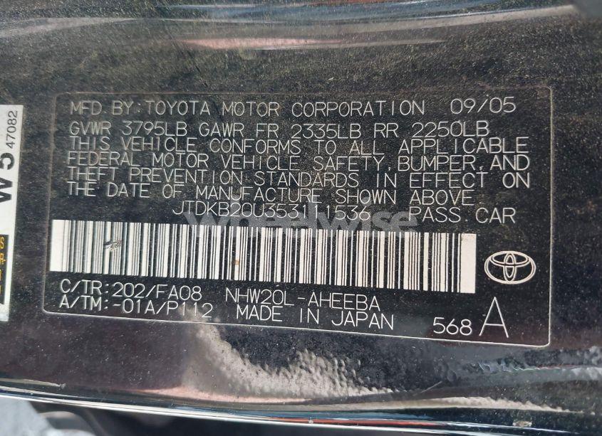 Photo 9 of 2005 Toyota Prius (VIN JTDKB20U353111536)