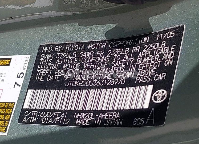 Photo 9 of 2006 Toyota Prius (VIN JTDKB20U363128970)