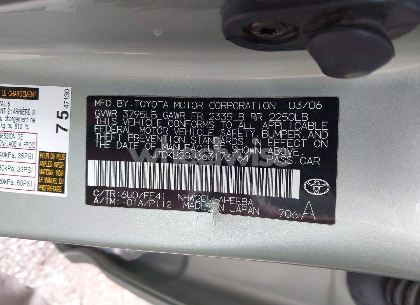 Photo 9 of 2006 Toyota Prius (VIN JTDKB20U363173164)
