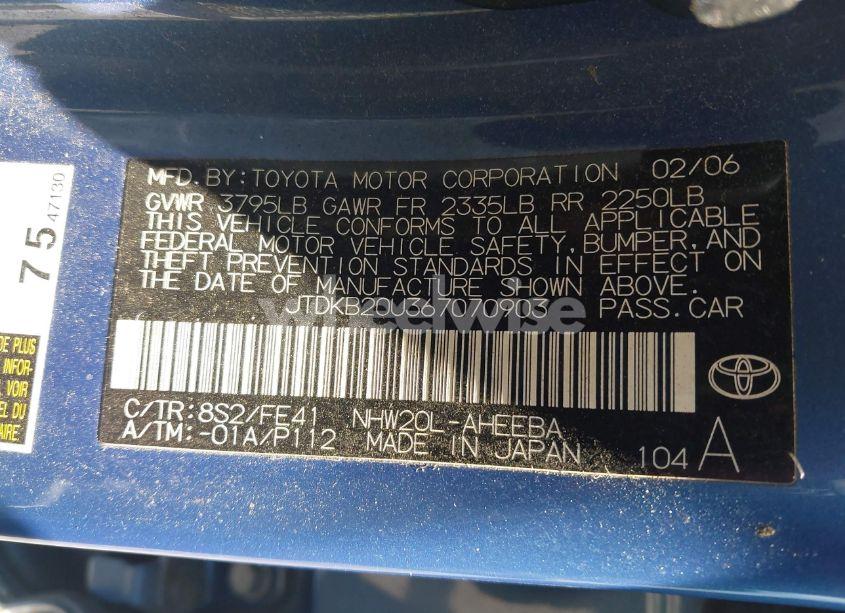 Photo 9 of 2006 Toyota Prius (VIN JTDKB20U367070903)