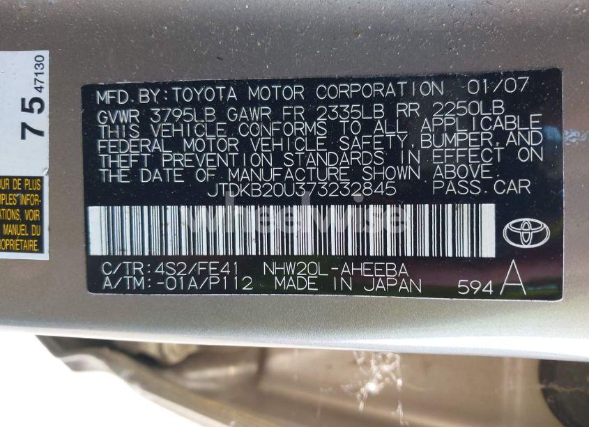 Photo 9 of 2007 Toyota Prius (VIN JTDKB20U373232845)