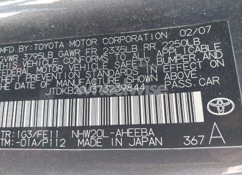 Photo 9 of 2007 Toyota Prius (VIN JTDKB20U373239844)
