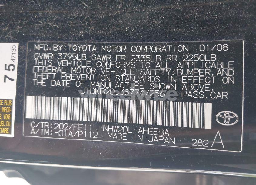 Photo 9 of 2008 Toyota Prius (VIN JTDKB20U387747256)