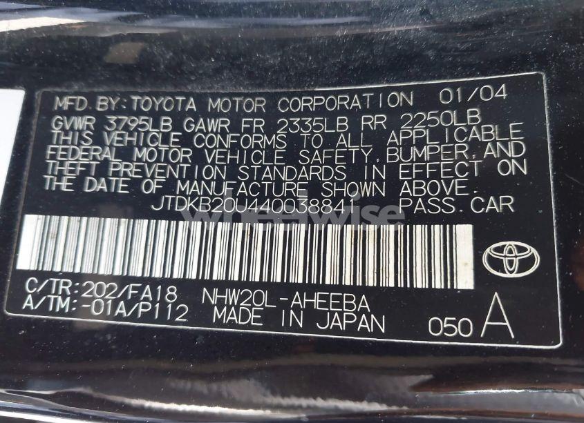 Photo 9 of 2004 Toyota Prius (VIN JTDKB20U440038841)