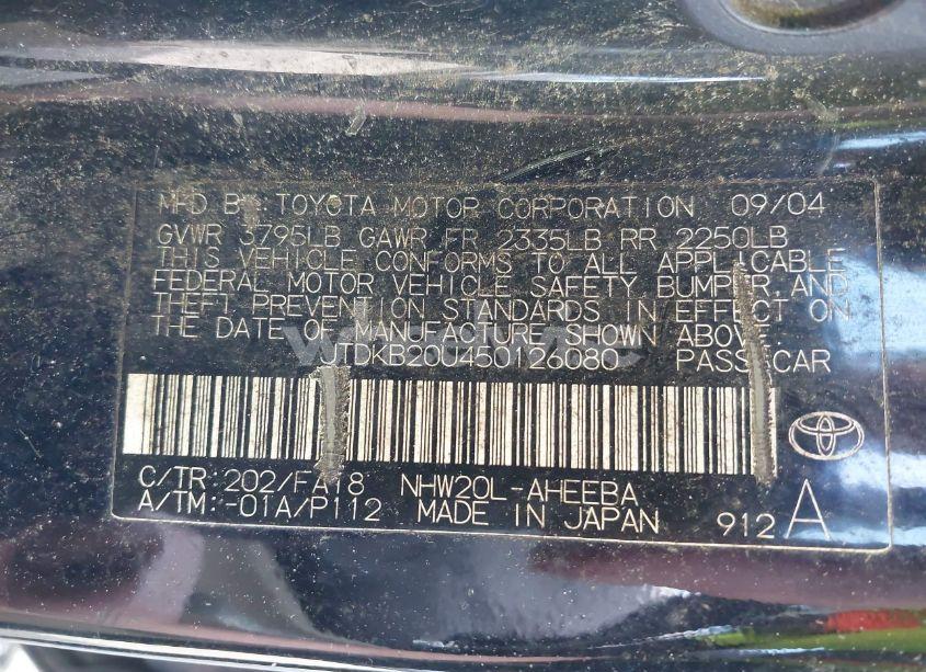 Photo 9 of 2005 Toyota Prius (VIN JTDKB20U450126080)