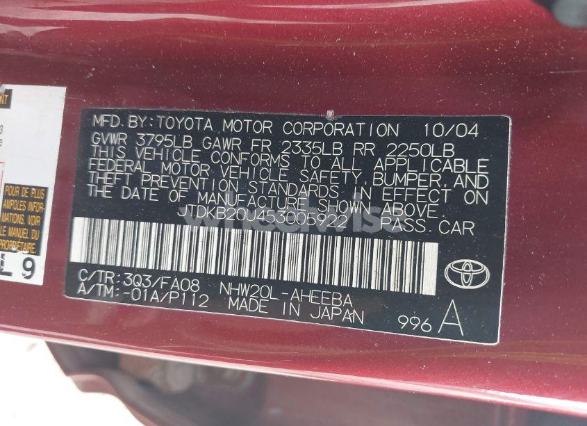 Photo 9 of 2005 Toyota Prius (VIN JTDKB20U453005922)