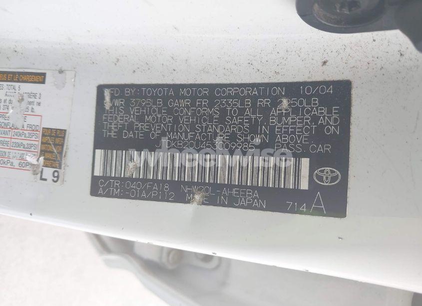 Photo 9 of 2005 Toyota Prius (VIN JTDKB20U453009985)