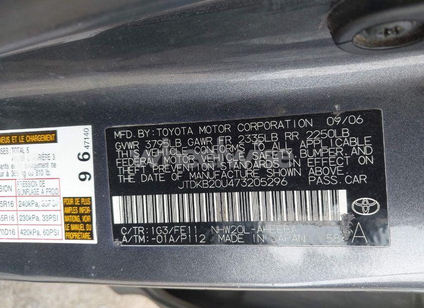 Photo 9 of 2007 Toyota Prius TOURING (VIN JTDKB20U473205296)