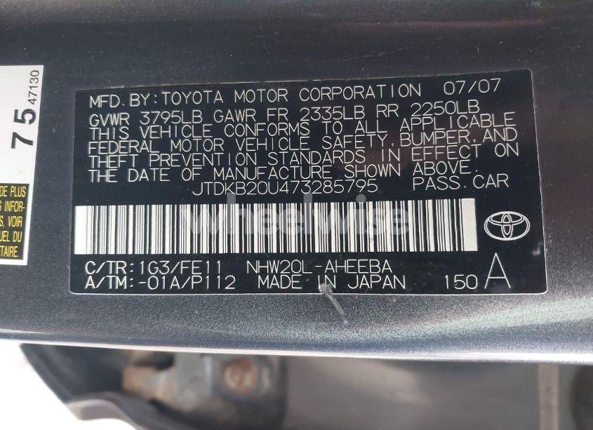 Photo 9 of 2007 Toyota Prius (VIN JTDKB20U473285795)