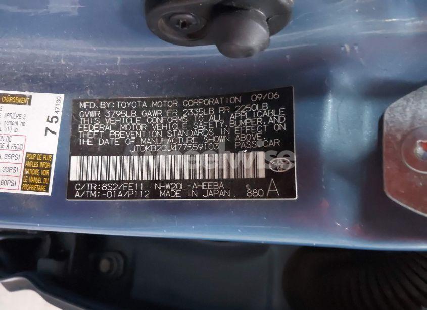 Photo 9 of 2007 Toyota Prius (VIN JTDKB20U477559103)