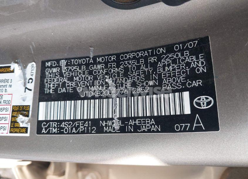 Photo 9 of 2007 Toyota Prius (VIN JTDKB20U477612852)