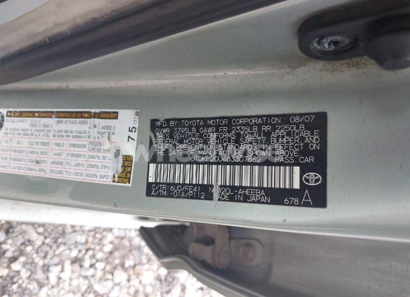 Photo 9 of 2008 Toyota Prius (VIN JTDKB20U483307862)