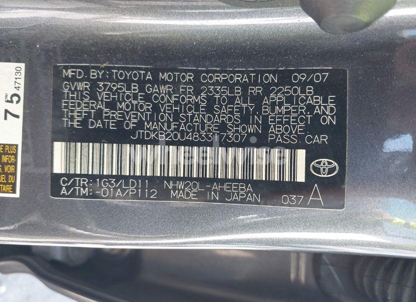 Photo 9 of 2008 Toyota Prius (VIN JTDKB20U483317307)