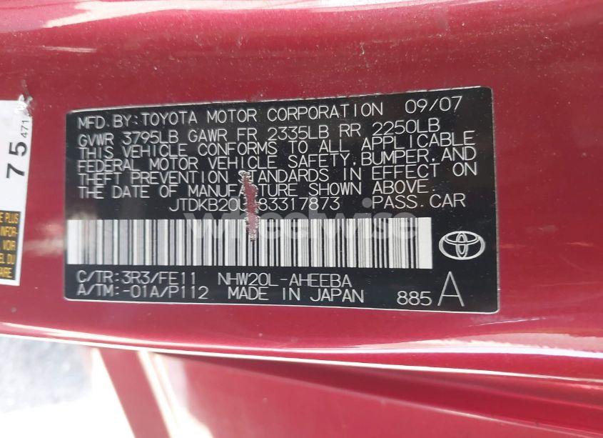 Photo 9 of 2008 Toyota Prius (VIN JTDKB20U483317873)