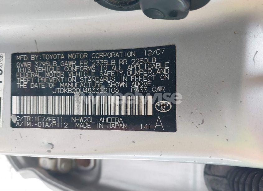 Photo 9 of 2008 Toyota Prius (VIN JTDKB20U483352106)