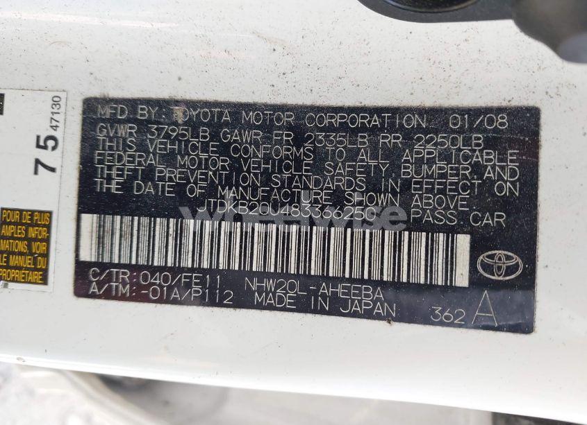 Photo 9 of 2008 Toyota Prius (VIN JTDKB20U483366250)