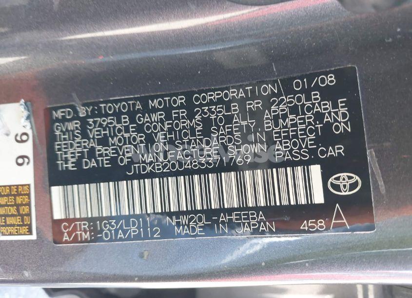 Photo 9 of 2008 Toyota Prius TOURING (VIN JTDKB20U483371769)