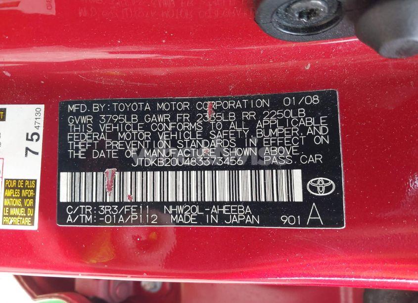 Photo 9 of 2008 Toyota Prius (VIN JTDKB20U483373456)