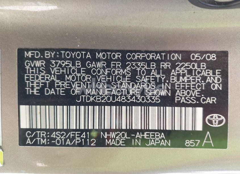 Photo 9 of 2008 Toyota Prius (VIN JTDKB20U483430335)