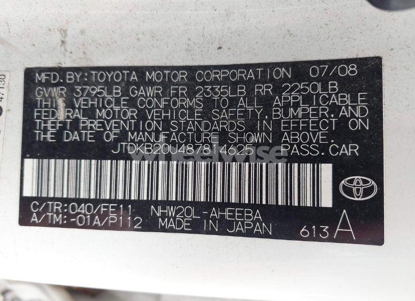 Photo 9 of 2008 Toyota Prius (VIN JTDKB20U487814625)
