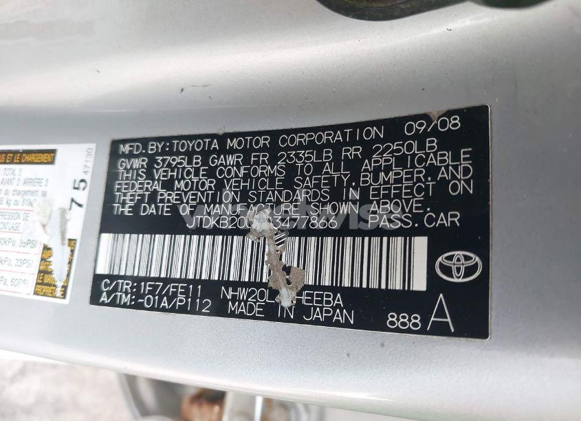 Photo 9 of 2009 Toyota Prius (VIN JTDKB20U493477866)