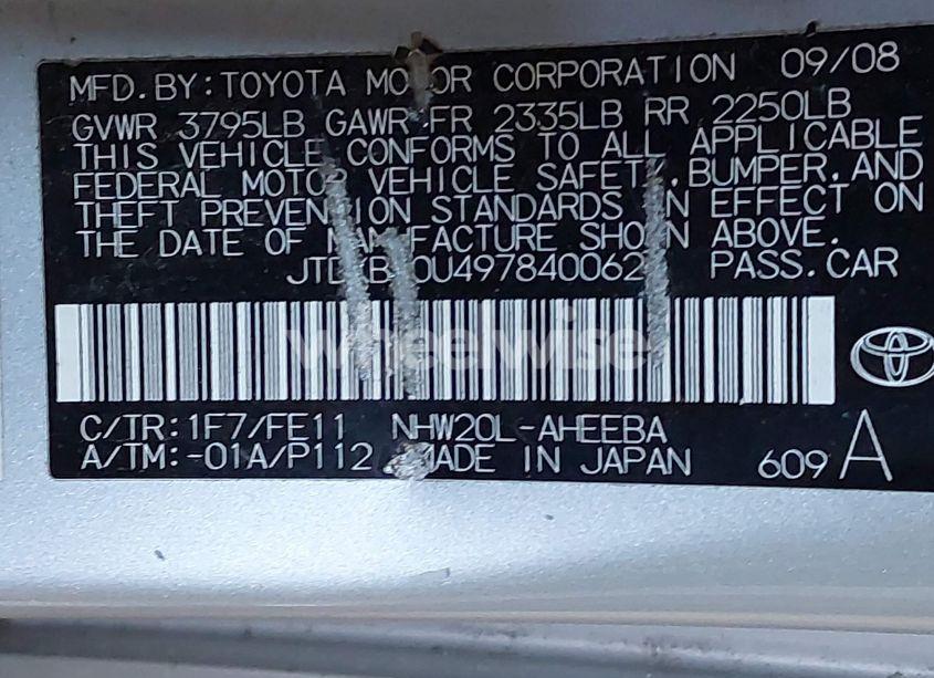Photo 9 of 2009 Toyota Prius (VIN JTDKB20U497840062)