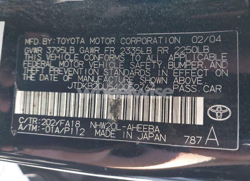 Photo 9 of 2004 Toyota Prius (VIN JTDKB20U540052764)