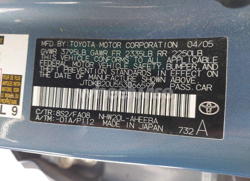 Photo 9 of 2005 Toyota Prius (VIN JTDKB20U553066597)
