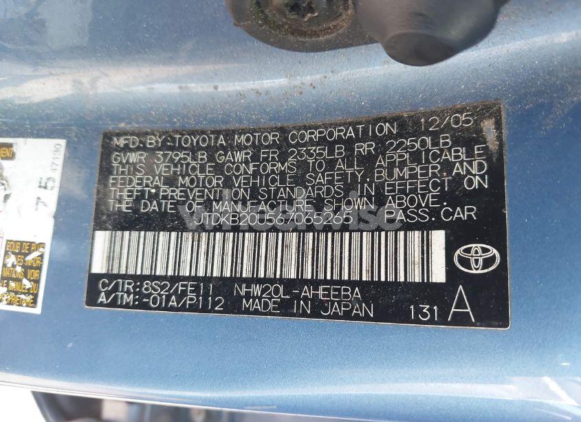 Photo 9 of 2006 Toyota Prius (VIN JTDKB20U567065265)