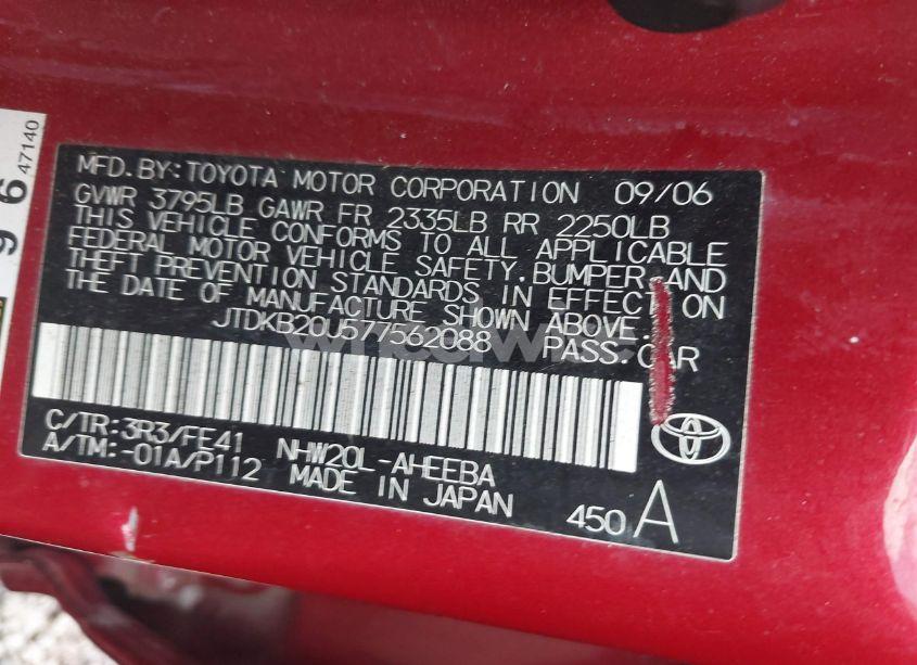 Photo 9 of 2007 Toyota Prius TOURING (VIN JTDKB20U577562088)