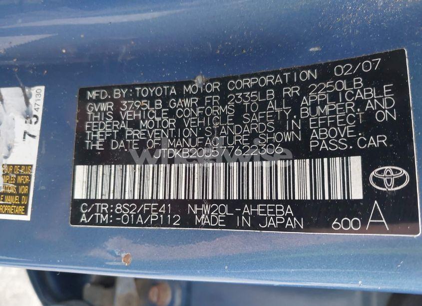 Photo 9 of 2007 Toyota Prius (VIN JTDKB20U577622306)