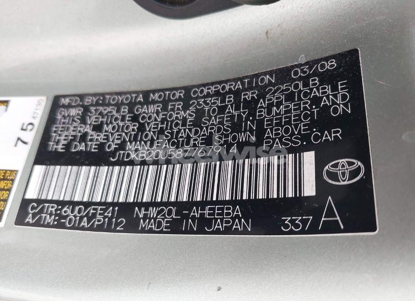 Photo 9 of 2008 Toyota Prius (VIN JTDKB20U587767914)