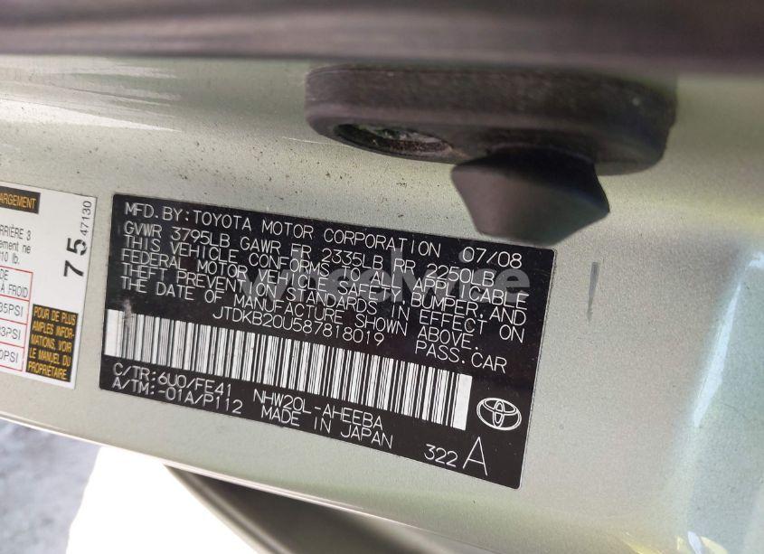 Photo 9 of 2008 Toyota Prius (VIN JTDKB20U587818019)
